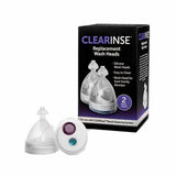 CLEARinse replacement wash heads for nasal cleansing system, two silicone heads with packaging.