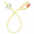Latex Foley catheter with inflatable balloon and orange valve for medical use