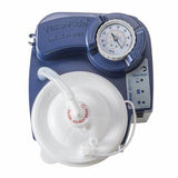 Portable medical suction machine with pressure gauge and collection canister for home care