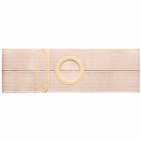 Beige elastic ostomy belt with circular opening for ostomy bag support