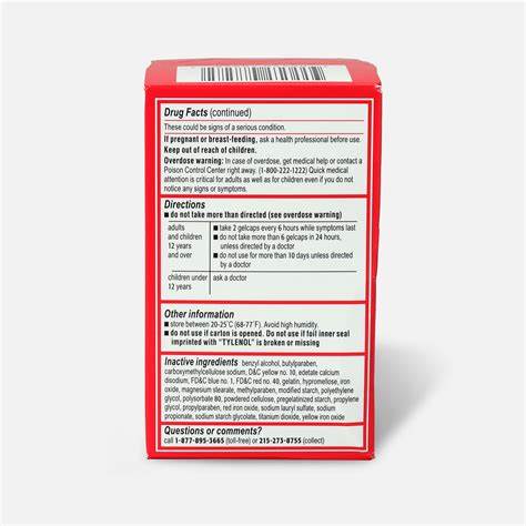 Tylenol Extra Strength Rapid Release Gels, 100 Ct