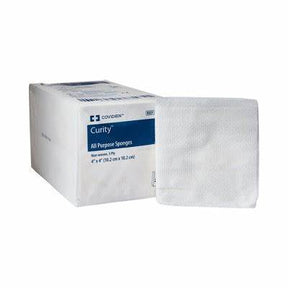 Curity all-purpose medical sponges with product box, home healthcare supply