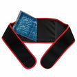 Black and red reusable hot cold therapy wrap with gel insert for pain relief