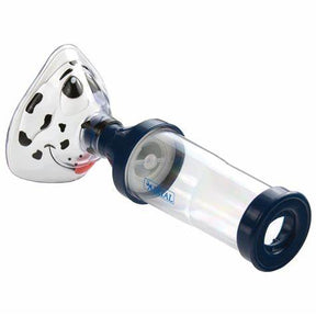 Pediatric asthma inhaler spacer with animal face mask for children’s respiratory care