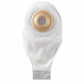 Ostomy pouch with adhesive barrier for medical use, white background