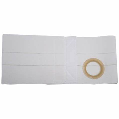 Special 8" Left, Beige, Regular Elastic, Flat Panel Belt, Small, Custom: 29" Overall Length 2-5/8" Opening Placed 2-1/2" From Bottom