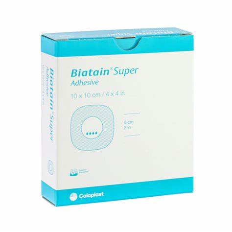 Biatain Super Hydrocapillary Dressing, Adhesive, 5" X 5"
