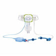 Medical tracheostomy tube set with securement strap and suction tubing on white background