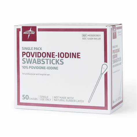 Pvp Iodine Prep Swabstick, 2-3/4" X 5-3/4"