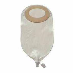 Transparent ostomy bag with adhesive ring and drainage valve for medical use