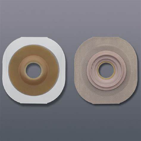 5" X 5" 2-piece Wafer, Extended Wear, Convex, With Tape Collar, Beige, 57mm, 2-1/4" Flange, 1 1/8" Precut Stoma Opening