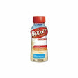 BOOST Original Very Vanilla nutrition drink bottle with red cap and supplement benefits on label