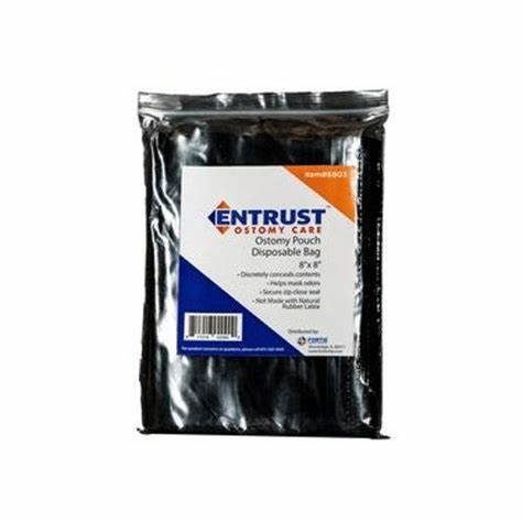 Entrust ostomy pouch disposable bag in sealed packaging for medical supply use