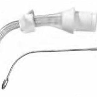 Flexible medical suction catheter with a curved metal tip for airway management