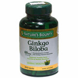 Nature's Bounty Ginkgo Biloba supplement bottle with 200 capsules for brain health
