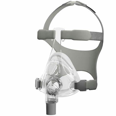 Full face CPAP mask with adjustable straps for sleep apnea therapy