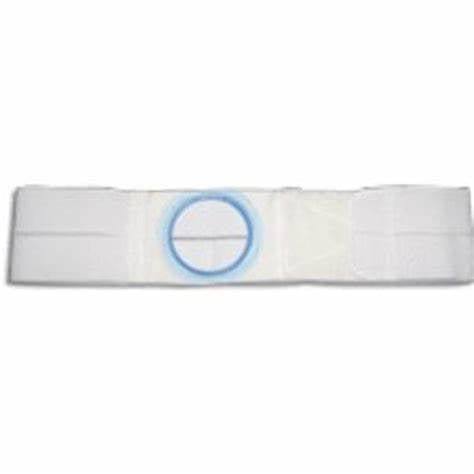 White ostomy belt with blue ring, essential medical supply for ostomy care