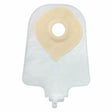 Single-use ostomy bag with adhesive barrier and drainable outlet for medical care