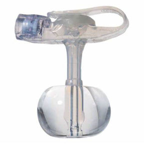 Single clear tracheostomy tube with rounded cuff for respiratory care