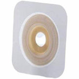 Square ostomy barrier with adhesive border for ostomy care and medical supply needs