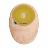 ConvaTec beige one-piece ostomy pouch with adhesive barrier, medical supply product