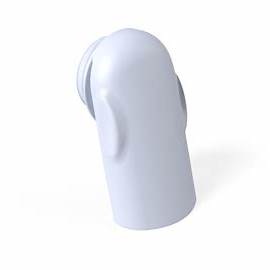 White plastic medical supply cap on plain background for home healthcare equipment