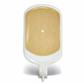 Ostomy pouch with beige filter panel, used for stoma care and medical supply needs