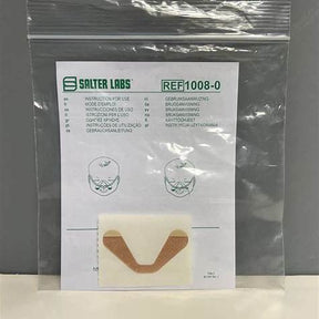 Medical nasal cannula adhesive strip with instructions in clear packaging, for oxygen therapy.