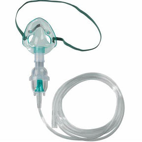 Portable oxygen mask with tubing for respiratory medical supplies