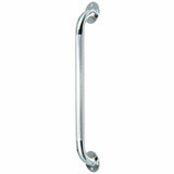 Stainless steel wall-mounted grab bar with textured grip for bathroom safety and accessibility