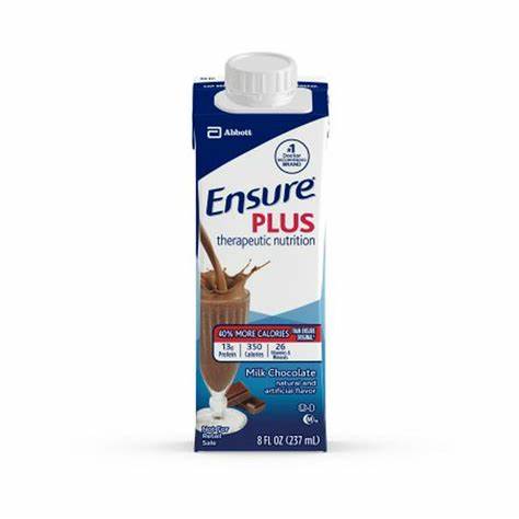 Ensure Plus therapeutic nutrition drink in milk chocolate flavor 8 fl oz carton