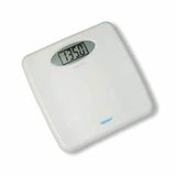 White digital bathroom scale displaying 135.0 pounds on LCD screen