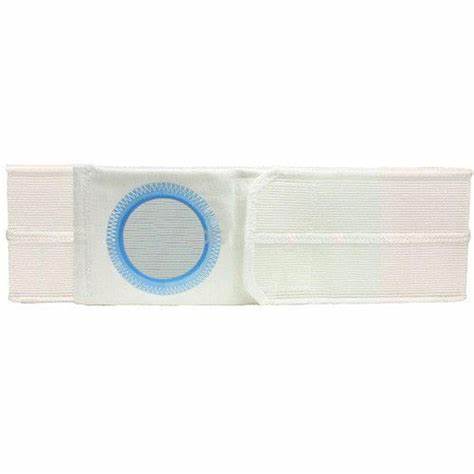 3" White, Regular Elastic, Flat Panel Belt, Prolapse Flap, Large, 2-1/4" Center Opening