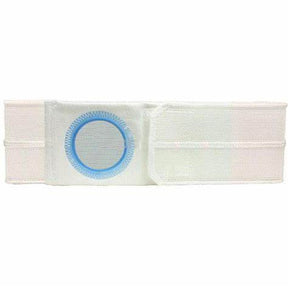 Adjustable ostomy belt with circular opening and Velcro closure for medical support