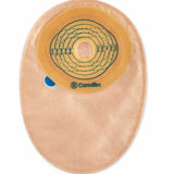ConvaTec beige ostomy pouch with adhesive barrier and measurement guide for stoma care