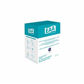 EAA supplement white and blue box, essential amino acids product for health support