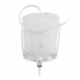 Transparent medical drainage bag with attached tubing for home healthcare use