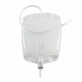 Transparent medical drainage bag with attached tubing for home healthcare use