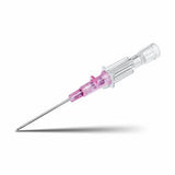 Sterile intravenous cannula with pink hub for medical supply and infusion therapy