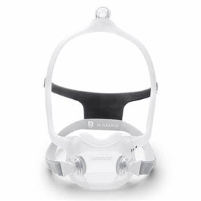 Full face CPAP mask with adjustable straps, designed for comfortable sleep apnea therapy