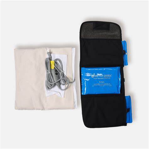 Medical heating pad kit with electric cord and blue gel pack for home health care