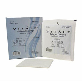 Vitale collagen wound dressing with box, individual pack, and sterile pad for wound care