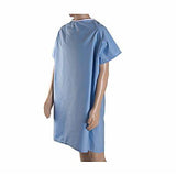 Mannequin wearing light blue medical gown for home healthcare supplies