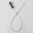 Sterile medical catheter tube with green connector for home healthcare supplies
