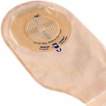 Medical ostomy pouch with adhesive barrier for chronic condition care and home use