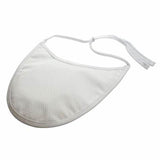 White adaptive adult bib with neck tie for medical or home care use