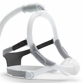 CPAP nasal mask with headgear and tubing, essential medical sleep apnea supply