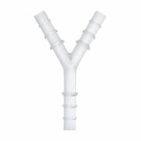 Y-shaped medical tubing connector with ribbed ends for secure hose attachment