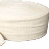 Rolled white medical bandage for wound care and chronic condition support