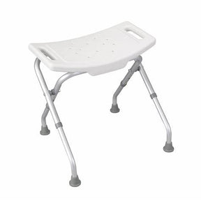 Adjustable medical shower chair with non-slip rubber feet and side handles for safety